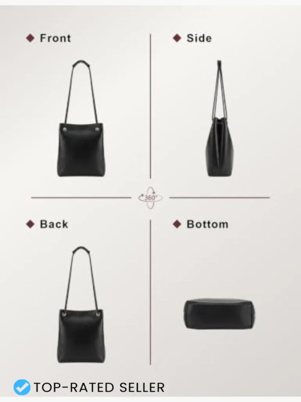 Waterproof PU Leather Tote Bag Shoulder Hobo Fits 13